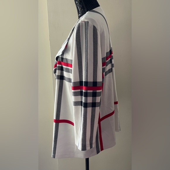 Joseph Ribkoff Open Checkered Cover Up Jacket Size 16 - Picture 3 of 12